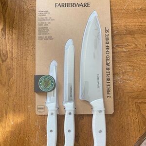 Farberware 3-Piece Chef Knife Set with White Speckled Handles